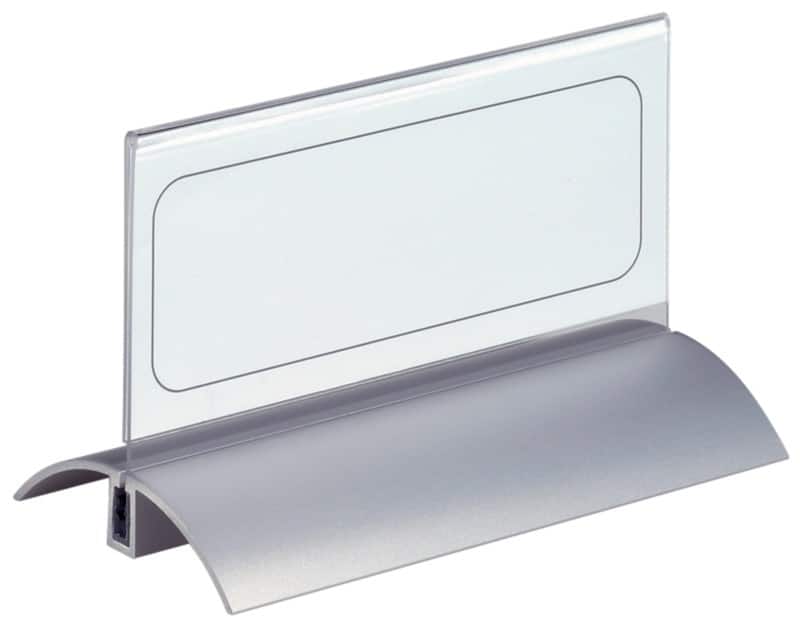 DURABLE Tafelnaambord 820119 Transparant Acryl, Aluminium Tweezijdig 15 x 6,1 cm 2 Stuks