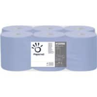 Papernet Standard Recycled 100% Handdoek Rol Blauw 2-laags 412056 6 Rollen à 135 m