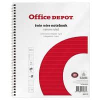 Office Depot Notitieboek A5+ Gelinieerd Spiraal gebonden Papier Wit Geperforeerd 160 Pagina's 5 Stuks à 80 Vellen