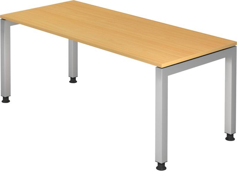 Hammerbacher J Series VJS Hoogteverstelbaar Bureau Rechthoekig Beuken 4 metalen poten 1.800 (B) x 800 (D) x 760 (H) mm Spaanplaat, Staal