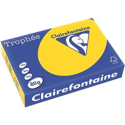 Clairefontaine Trophée A4 Gekleurd papier Geel, goud 80 g/m² Mat 500 Vellen