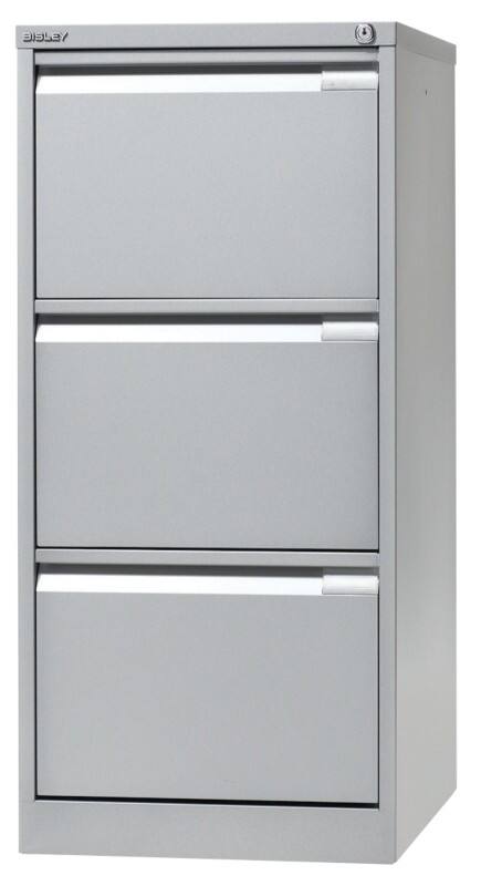 Bisley Stalen Archiefkast 3 Lades 470 x 622 x 1.016 mm Zilver