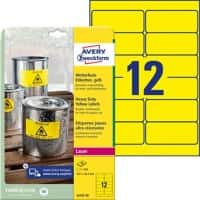 Avery Speciale etiketten L6107-20 Klevend A4 Geel 99,1 x 42,3 mm 20 Vellen à 12 Etiketten