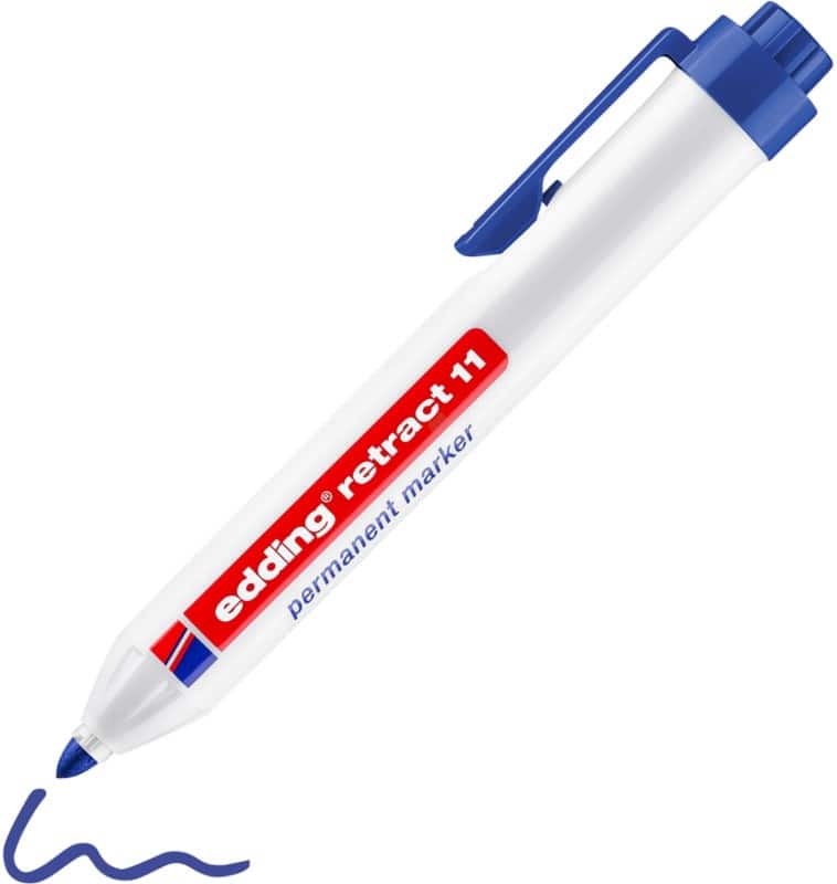 edding Retract 11 Permanent Permanentmarker Blauw Medium Ronde punt 3 mm