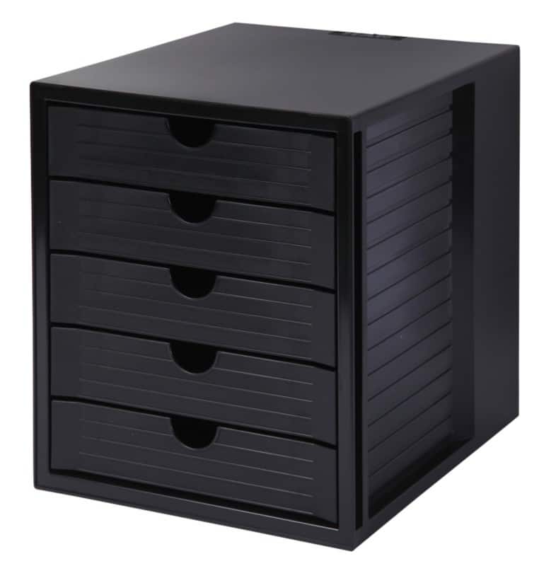 HAN Ladesysteem Kunststof, PS (Polystyreen) Zwart 5 Lades 27,5 x 33 x 32 cm