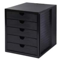 HAN Ladesysteem Kunststof, PS (Polystyreen) Zwart 5 Lades 27,5 x 33 x 32 cm