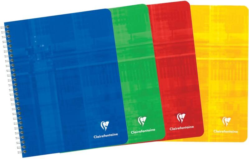 Clairefontaine Schrijfblok A5+ Gelinieerd Spiraal gebonden Gelamineerd karton Kleurenassortiment Niet geperforeerd 180 Pagina's