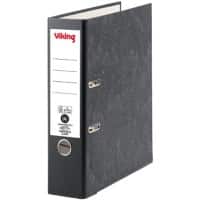 Viking Breed Ordner A4 80 mm Zwart 2 Ringen Karton Wolkenmarmer Staand Gerecycled