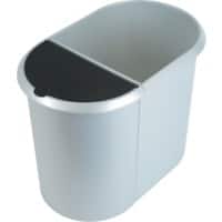 helit Prullenbak 29 l Zilver, zwart PE (polyetheen)