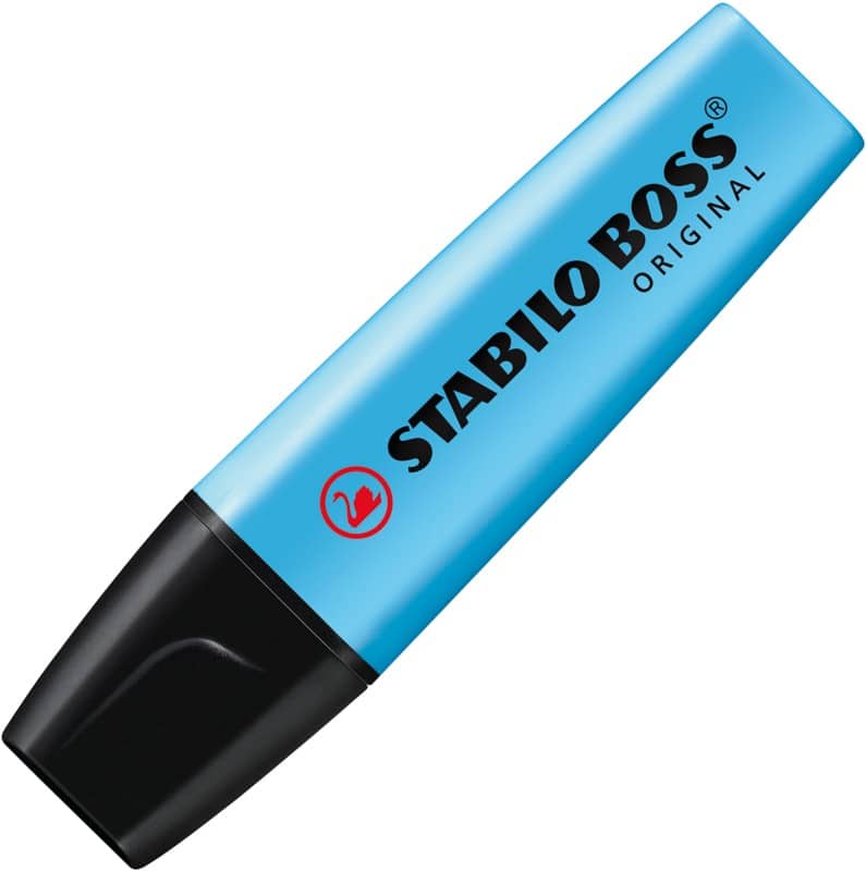 STABILO Boss Executive Tekstmarker Blauw Breed Beitelpunt 2 - 5 mm Navulbaar