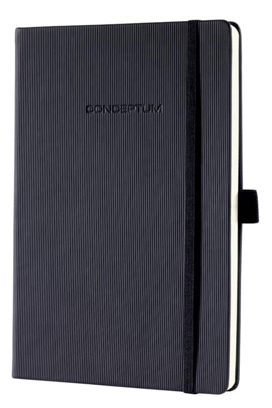 Sigel Conceptum Notitieboek A5 Geruit Gebonden Hardcover Zwart Geperforeerd 194 Pagina's 97 Vellen