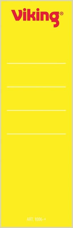 Viking Ordnerrugetiketten Speciaal kort Geel 10 Stuks 6 x 19,1 cm