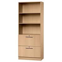 Hammerbacher Matrix Gemelamineerde spaanplaat Archiefkast 2 Planken 800 x 420 x 2.004 mm Bruin Beuken