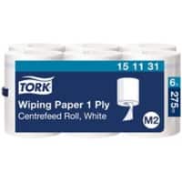 Tork Poetspapier M2 Wit 1-laags 275 m 151131 6 Rollen 