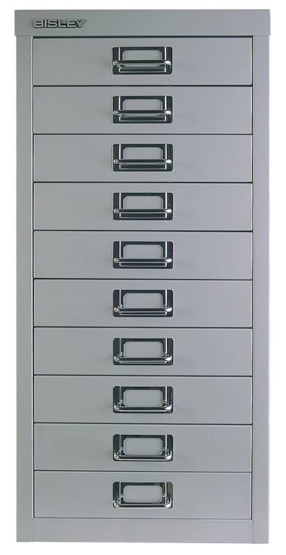 Bisley Meerladenkast 10 Lades Grijs 279 x 408 x 670 mm