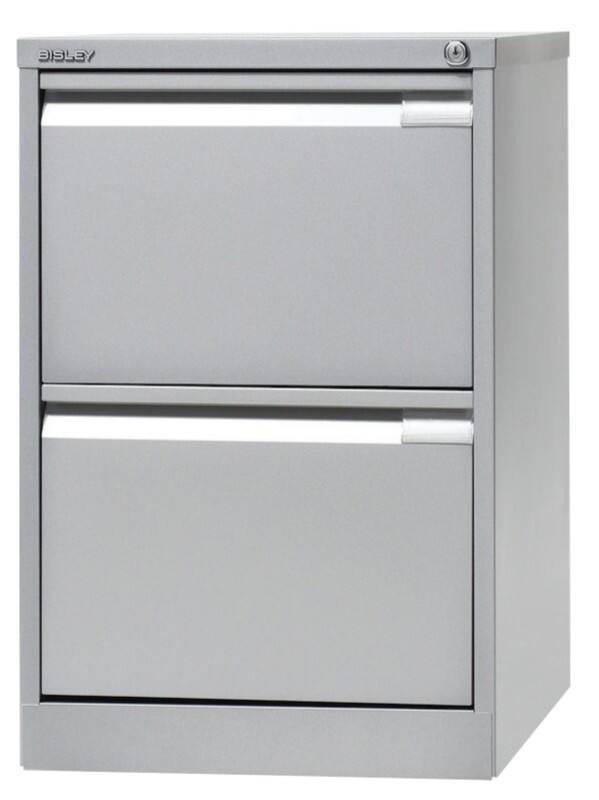 Bisley Stalen Archiefkast 2 Lades 470 x 622 x 711 mm Zilver