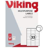 Viking Multifunctionele Etiketten 3922830 Zelfklevend Wit 70 x 25,4 mm 100 Vellen met 33 Etiketten