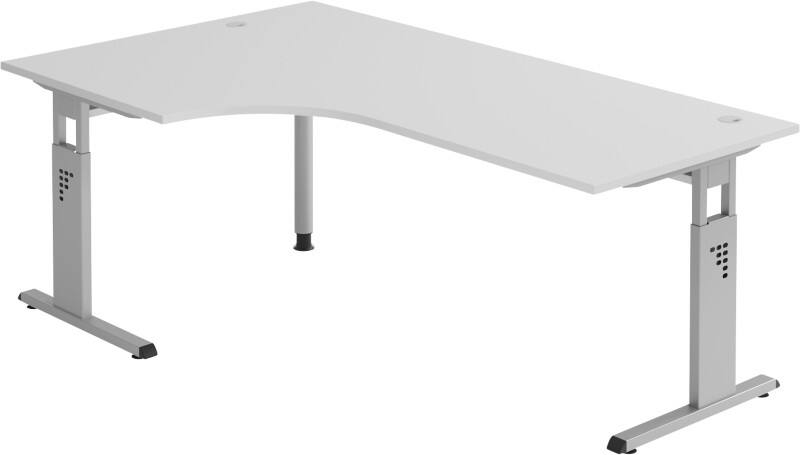 Hammerbacher Matrix VOS Hoogteverstelbaar Hoekbureau Vrije vorm Grijs C-Voet 2,000 (B) x 1,200 (D) x 850 (H) mm Spaanplaat, Staal