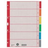 Leitz Blanco Tabbladen A4 Grijs Kleurenassortiment 6 tabs Karton 4 Gaten 4350 6 Stuks