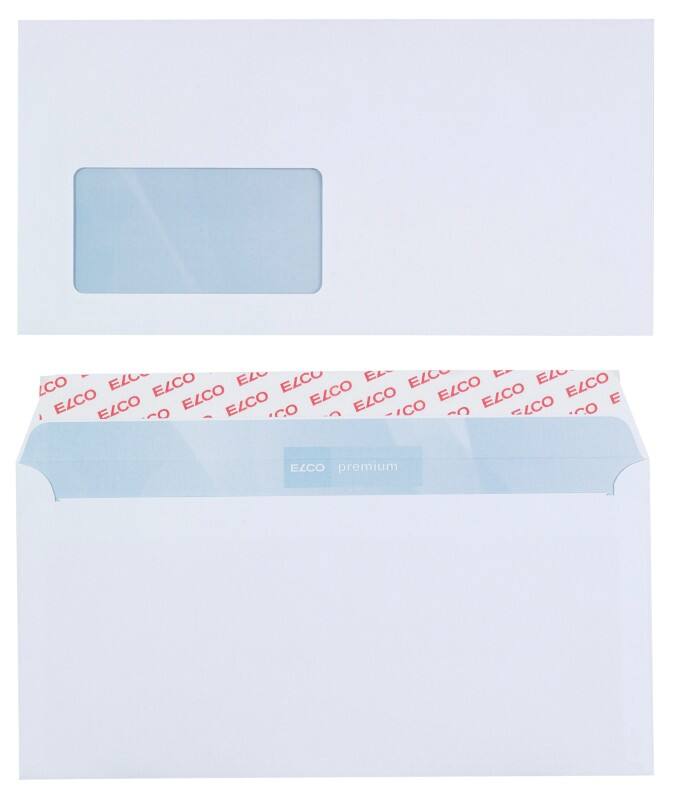 Elco Premium C6/5 Kleefstrip Enveloppen Wit 229 (B) x 114 (H) mm Met Venster 100 g/m² 500 Stuks