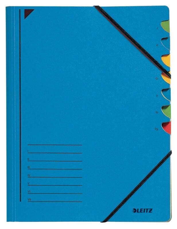 Leitz Sorteermap 3907 A4 Blauw karton 7 vakken (week) 24,5 x 32 cm