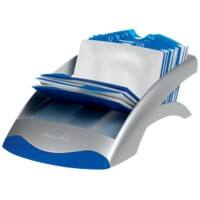 DURABLE Visifix Desk Visitekaarthouder Zilver, blauw 200 kaartjes Kunststof 13,1 x 24,5 x 6,7 cm