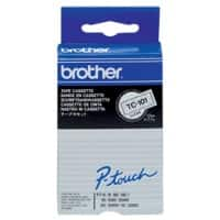 Brother TC-101 Authentiek Labeltape Zelfklevend Zwart op transparant 12 mm x 7.7m