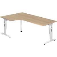 Hammerbacher Hoekbureau VOS82/E/W Eiken, wit 2.000 x 1.200 x 650 mm