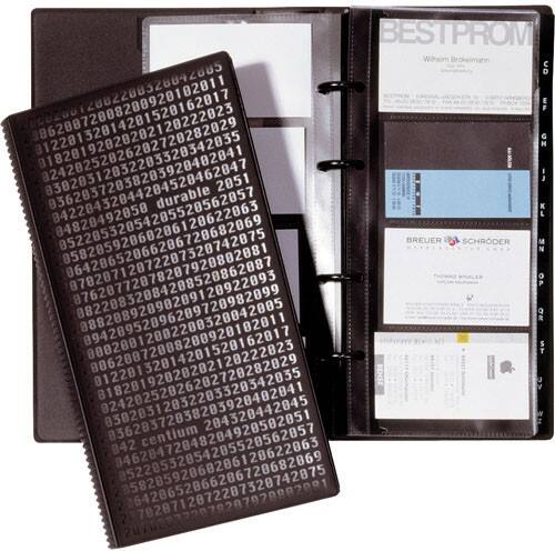 DURABLE Visitekaarthouder A4 200 Kaarten Zwart