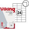 Viking Multifunctionele etiketten 3951234 Zelfklevend Wit 70 x 37 mm 100 Vellen à 24 Etiketten