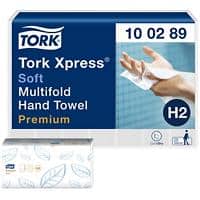 Tork Xpress Zachte multifold papieren handdoeken 100289 - H2 Premium vouwhanddoeken voor handdoekdispenser - Extra zacht en absorberend 2-laags Wit - 21 x 150 Doeken