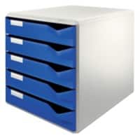 Leitz Ladekastje Kunststof, PS (Polystyreen) Blauw, grijs 5 Lades 28,5 x 35,5 x 29 cm
