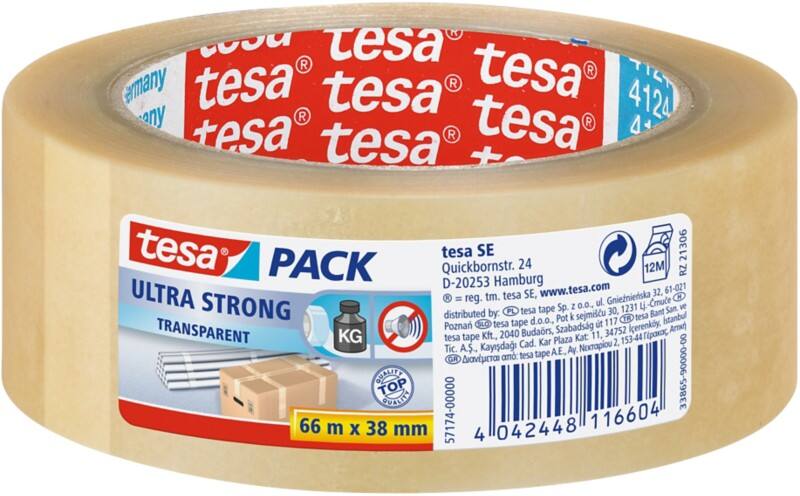 tesapack Verpakkingstape 4124 Ultra Strong 38 mm x 66 m Transparant