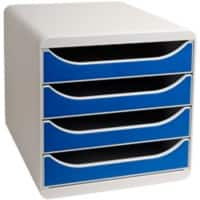 Exacompta Systeemlade Grote Doos Polystyreen Lichtgrijs en blauw 27,8 x 34,7 x 26,7 cm