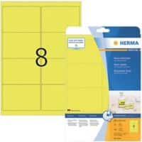 HERMA Etiketten 5144 Neon Geel Rechthoekig 160 Etiketten per pak