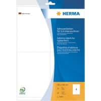 HERMA Adresetiketten 4444 A4 Wit 105 x 144 mm 20 Vellen à 4 Etiketten