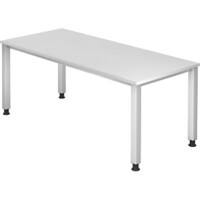 Hammerbacher Q Series VQS Hoogteverstelbaar Bureau Rechthoekig Wit 4 metalen poten 1.800 (B) x 800 (D) x 810 (H) mm Spaanplaat, Staal