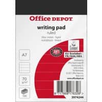 Office Depot A7 Notitieblok Wit Papieren kaft Gelinieerd Geperforeerd Microperforatie 10 Stuks à 100 vellen