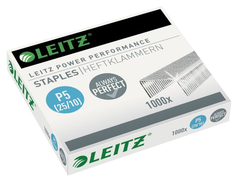 Leitz Power Performance P5 Nietjes 25/10 55740000 Gegalvaniseerd staal Zilver 1000 Nietjes