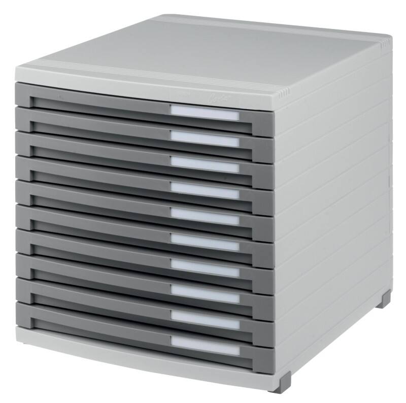 HAN CONTUR Ladekastje Kunststof Grijs, Lichtgrijs 10 Lades 30 x 38,2 x 30,7 cm