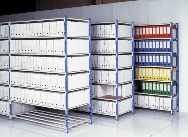 ARNO SPACE Vervolgelement opbergsysteem 5 Planken Gelakt staal 1.500 x 700 x 2.000 mm Blauw, lichtgrijs