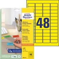 Avery Etiketten L6041-20 Klevend A4 Geel 45,7 x 21,2 mm 20 Vellen à 48 Etiketten