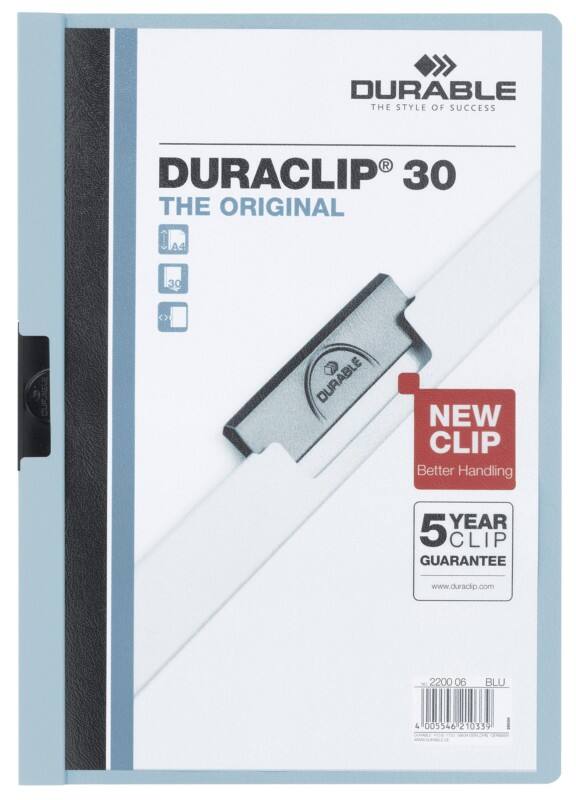 DURABLE Duraclip Klemmap 30 Vellen A4 Blauw