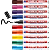 edding 3300 Permanentmarker  Breed Beitelpunt 1 - 5 mm Kleurenassortiment Navulbaar Waterbestendig 10 Stuks