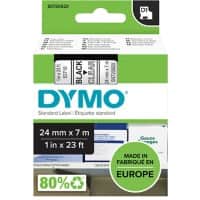DYMO D1 Etiketteertapecassette S0720920 Zwartdruk op transparant
