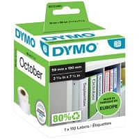 DYMO LW Ordnerrugetiketten Authentiek 99019 18433 Zelfklevend Zwart op Wit 59 x 190 mm 110 Etiketten