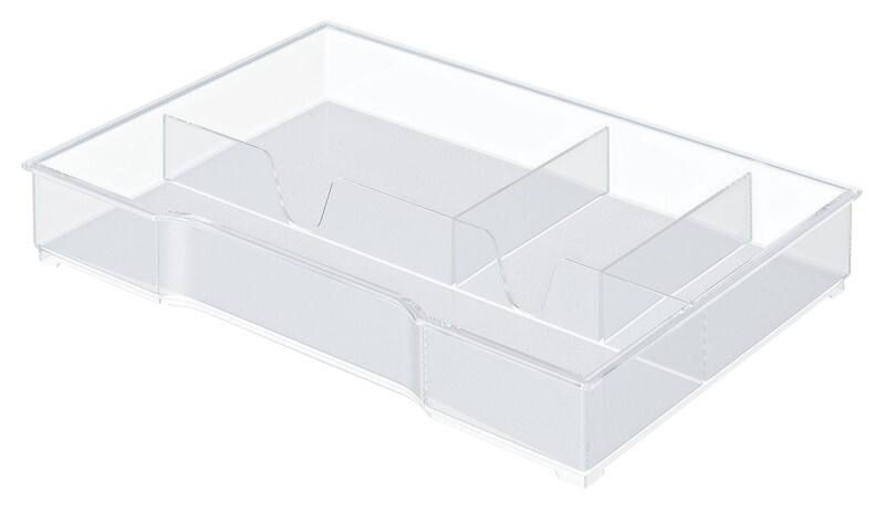 Leitz WOW Opbergtray Kunststof Transparant 2 Lades 24,5 x 16,5 x 3,3 cm