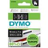 Dymo D1 S0720910 / 45811 Authentiek Labeltape Zelfklevend Wit op zwart 19 mm x 7m