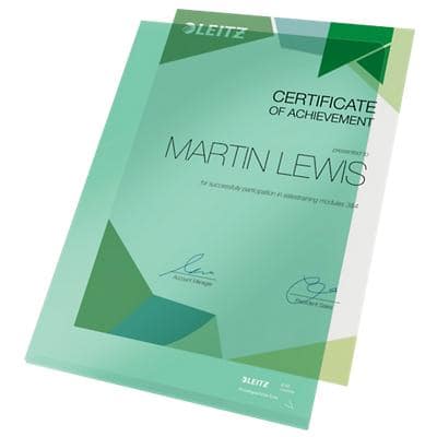 Leitz Super Premium L-map A4 Groen PVC (Polyvinylchloride) 150 Micron 100 Stuks