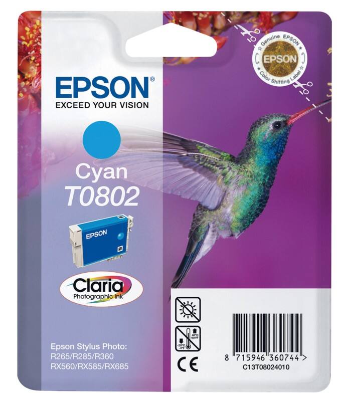 Epson T0802 Origineel Inktcartridge C13T08024011 Cyaan